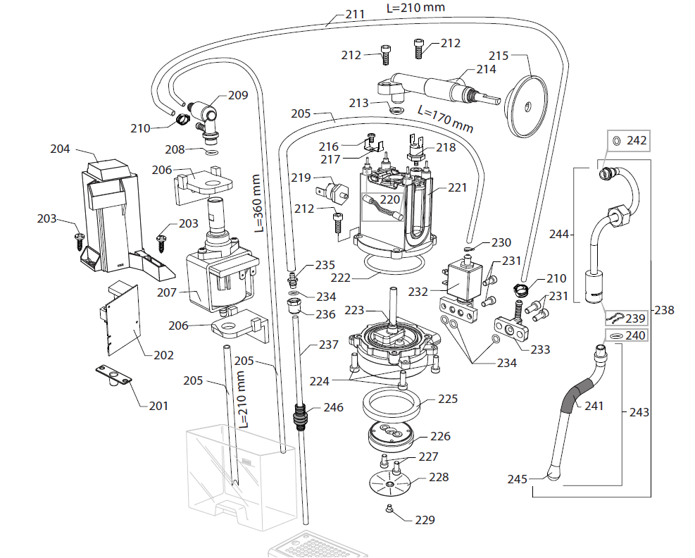 Gaggia Classic Pro Stainless Steel Part Diagram EG1001 – Whole Latte Love