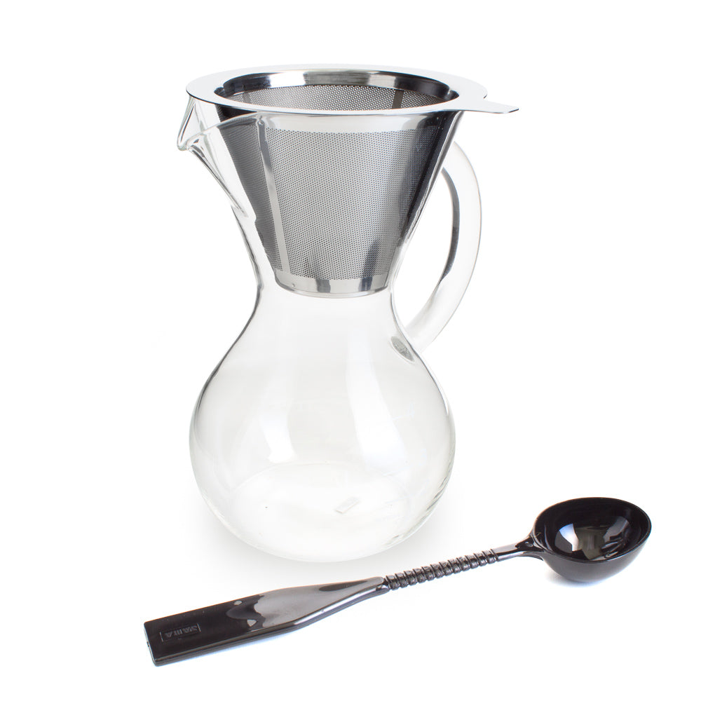 Yama Glass Cone Coffee Dripper - Stainless Steel