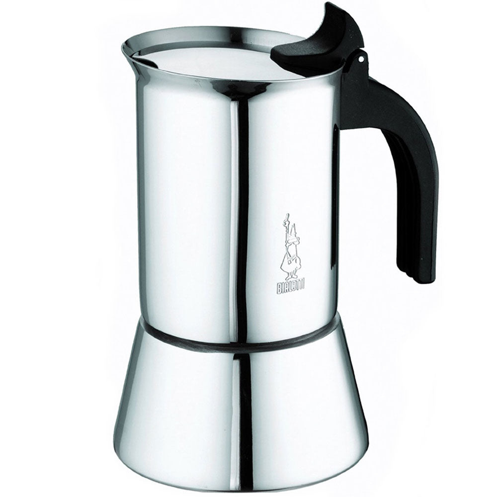 Bialetti Moka Induction Stove-top Espresso Coffee Maker, Black, 4 Cups