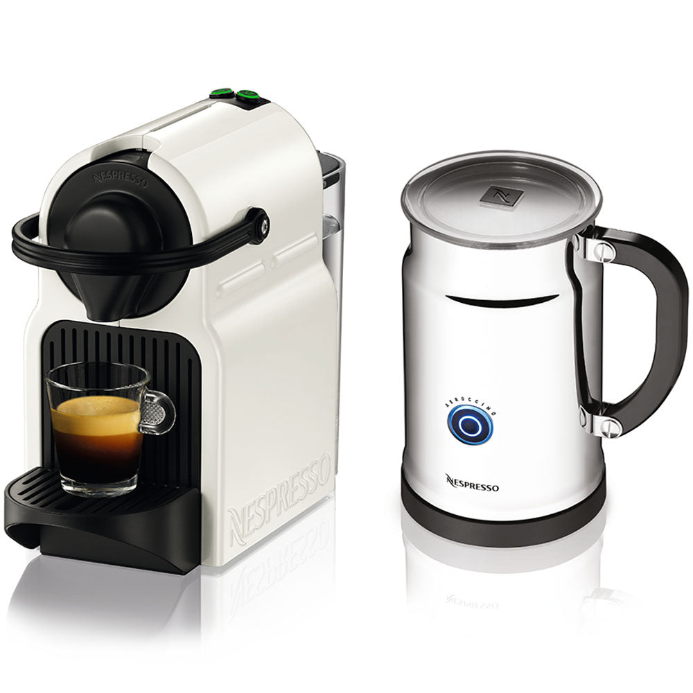 Nespresso Inissia C40 in White and Aeroccino Plus