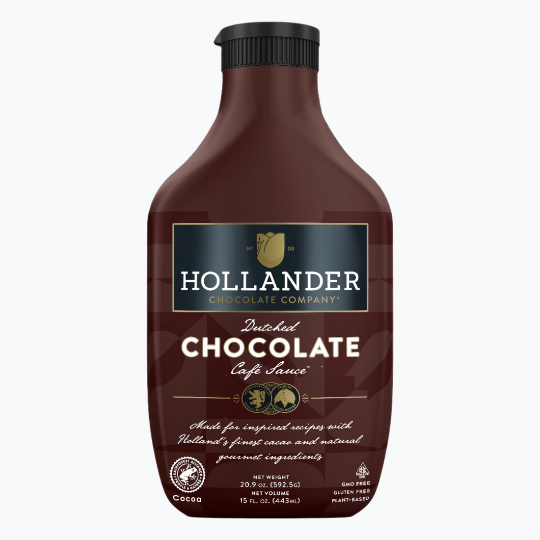 Hollander Dutched Chocolate Cafe Sauce - 15oz Squeeze Bottle