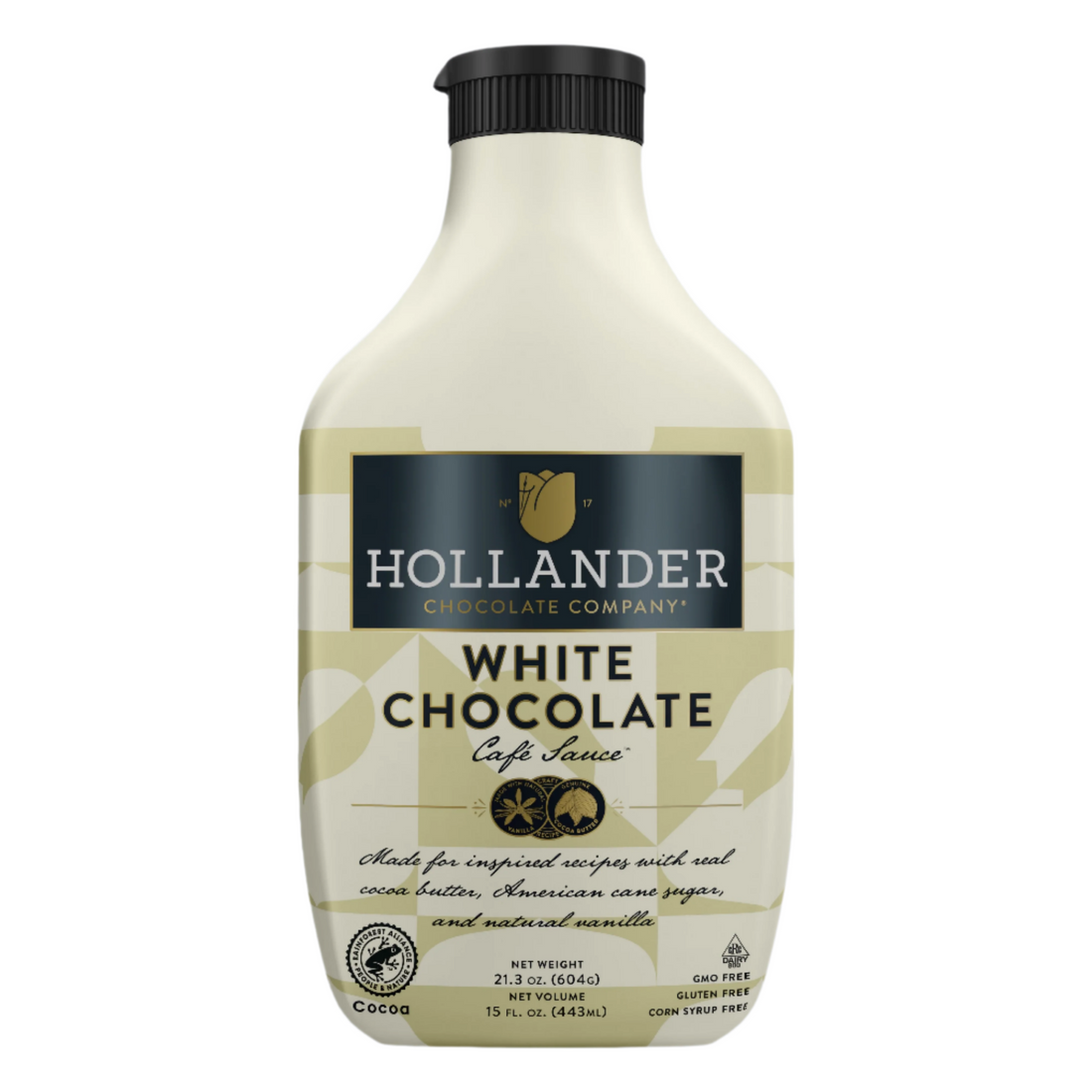 Hollander White Chocolate Cafe Sauce - 15oz Squeeze Bottle