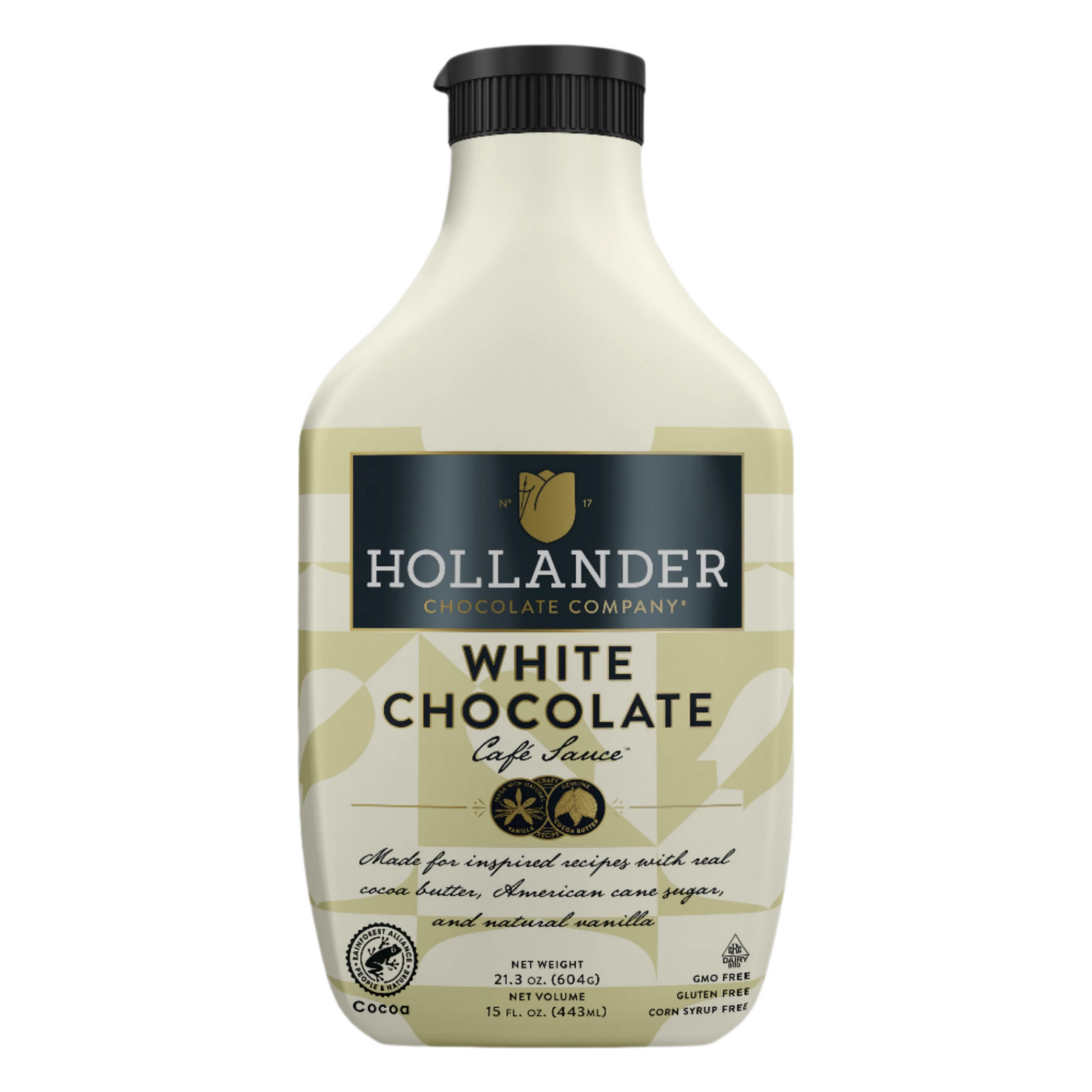 Hollander White Chocolate Cafe Sauce - 15oz Squeeze Bottle