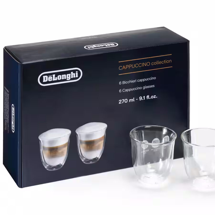 DeLonghi Double Wall Glass Cappuccino Cups