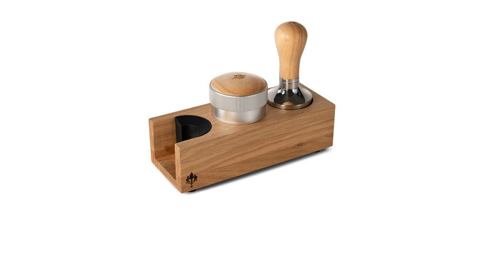 Eureka Wooden Tamping Station Double Natural Oak with accessories || Double