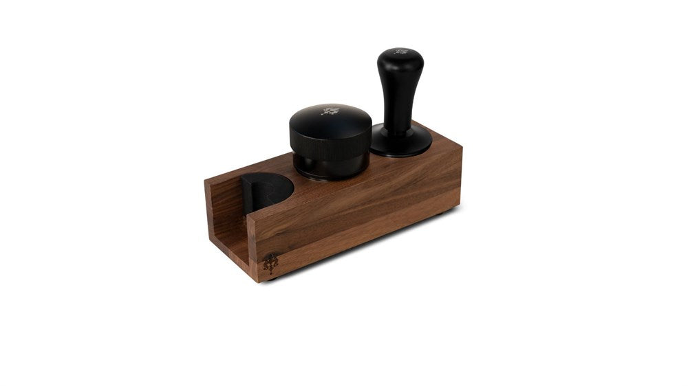 Eureka Wooden Tamping Station Double Walnut with accessories || Double