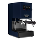 Gaggia Classic Pro E24 Classic Blue front angle with smoked oak || Classic Blue