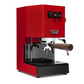 Gaggia Classic Pro E24 Cherry Red front angle with walnut || Cherry Red