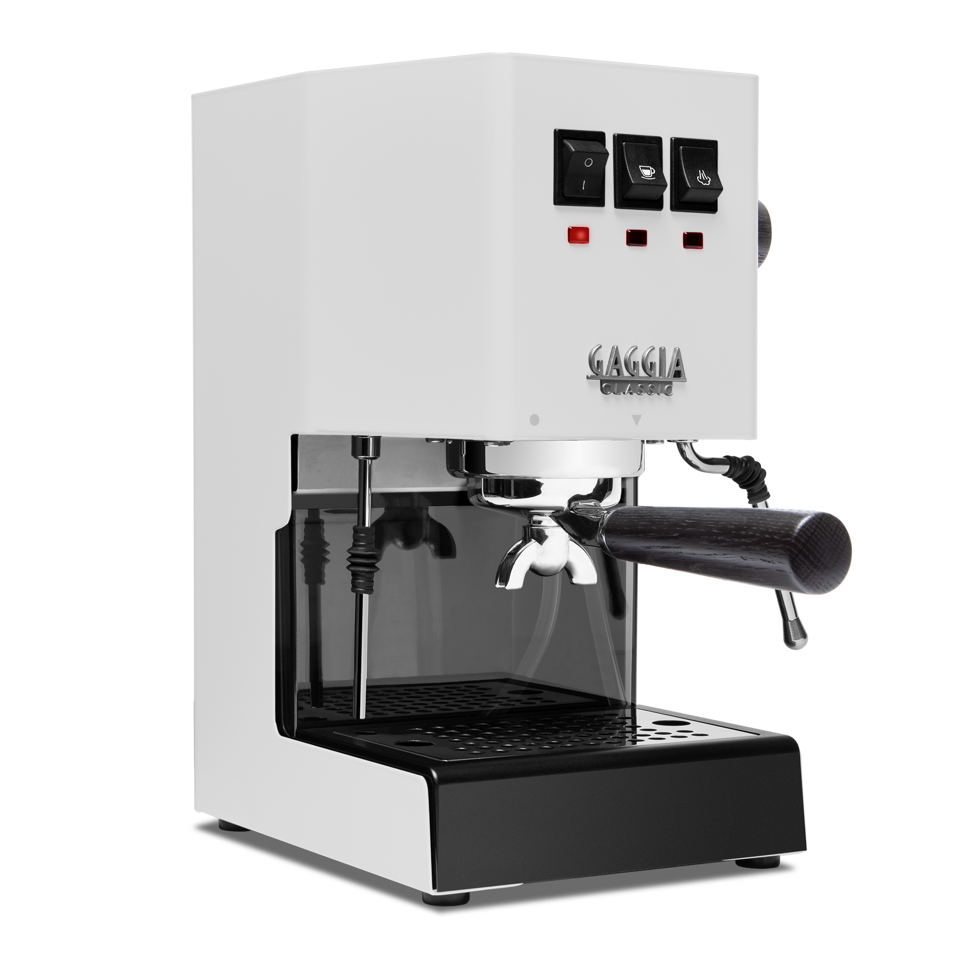 Gaggia Classic Evo Pro Espresso Machine In Polar White With Blackened   GACLASSICEVOPROWHTBO White Oak Double EVO 1153 