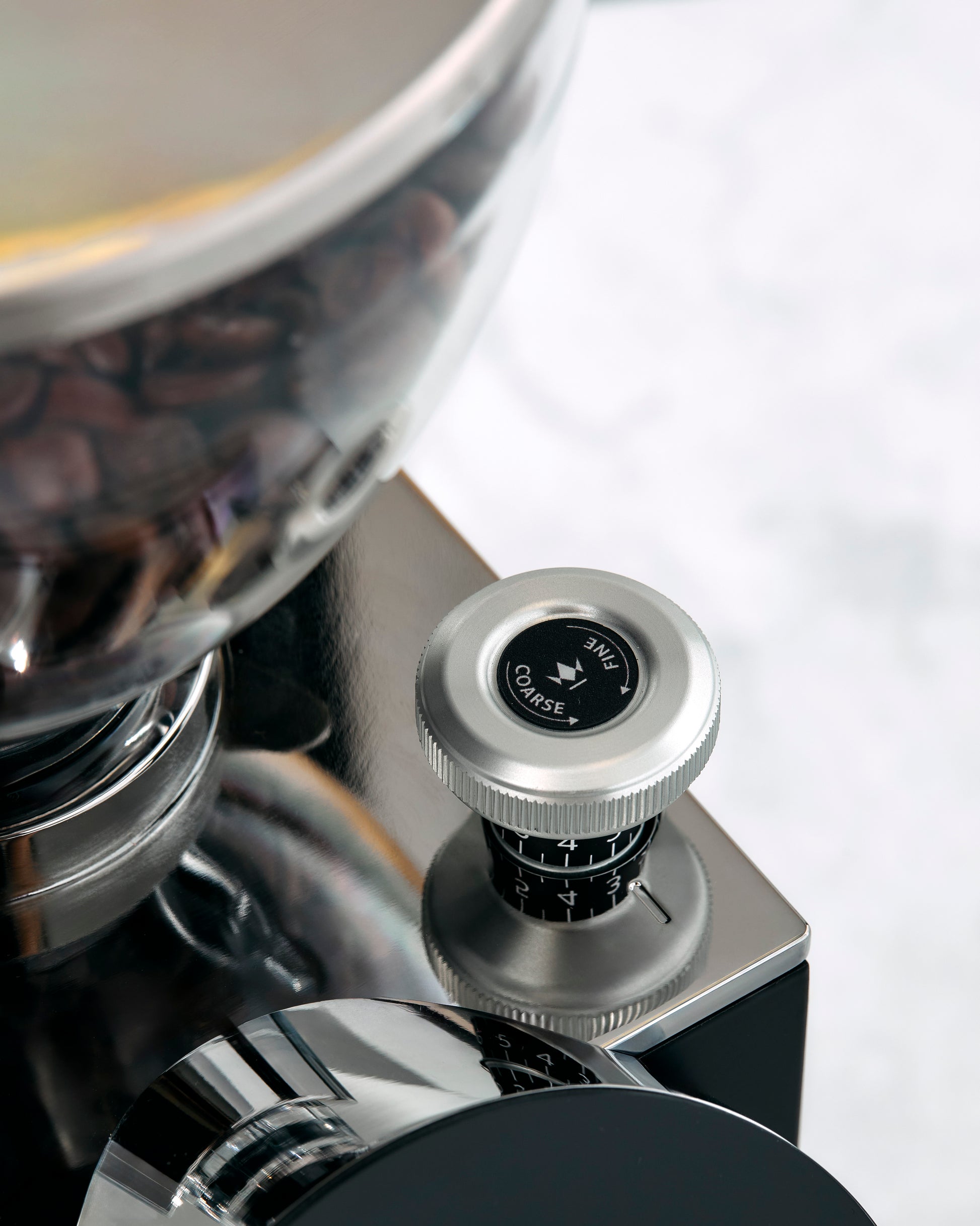 LX Newton 55 Espresso Grinder - Matte Black - grind adjustment knob || Matte Black