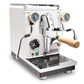 Profitec Pro 400 Espresso Machine in Matte White with Tiger Maple