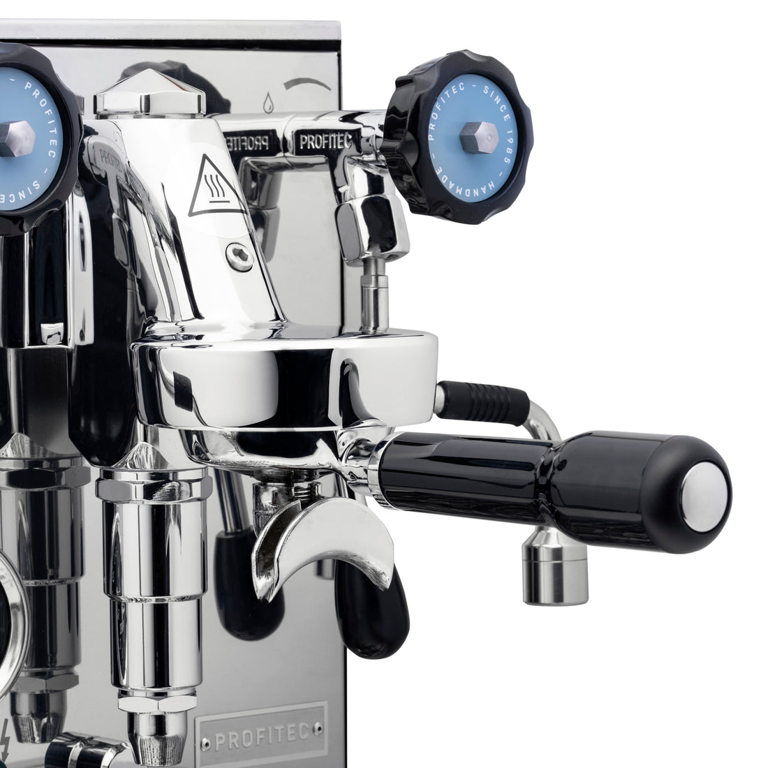 Profitec Pro 400 Espresso Machine in Matte White with Tiger Maple