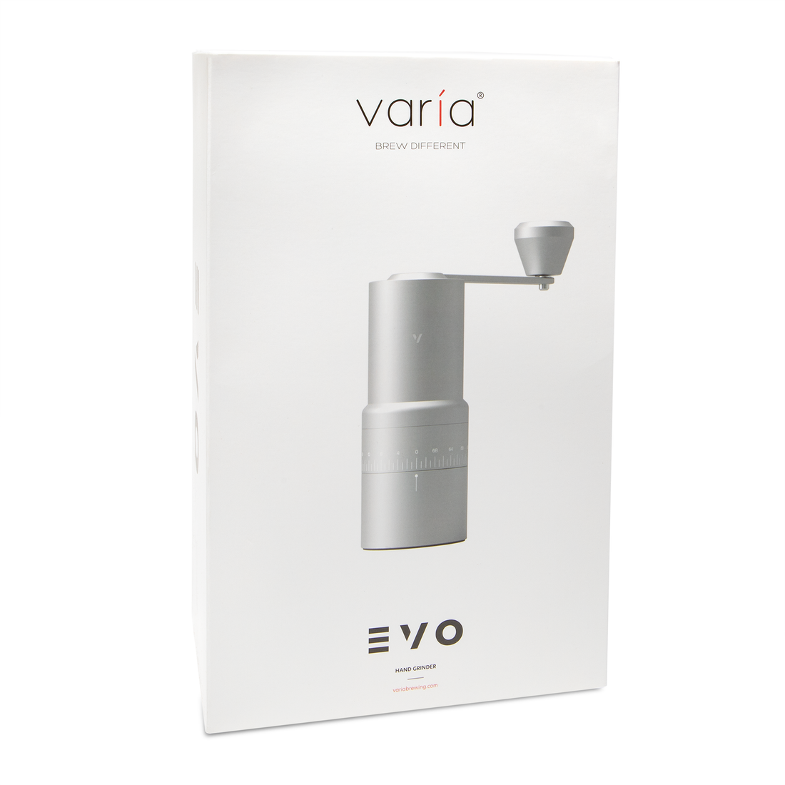 Varia Evo Hand Grinder Silver in Packaging || Silver