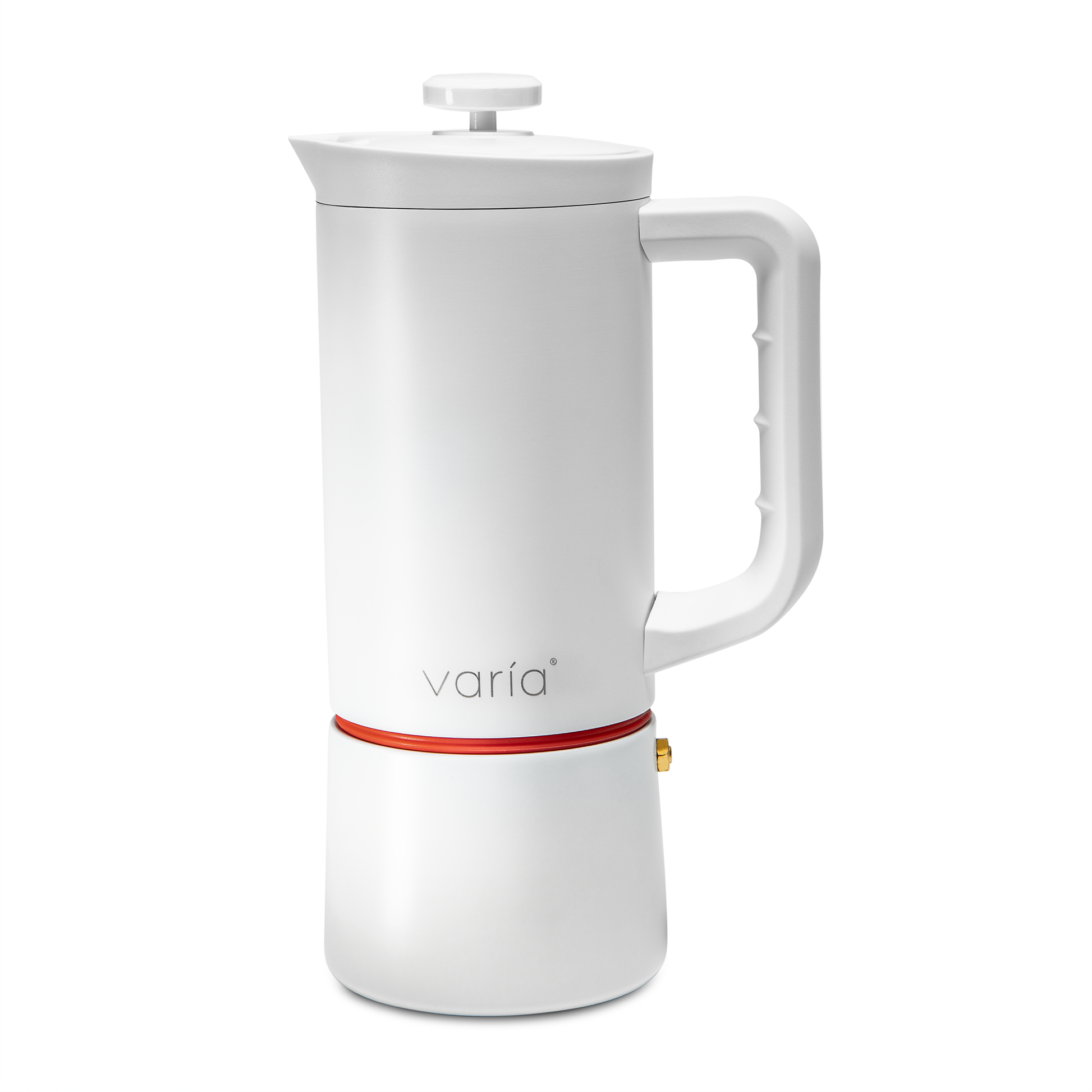 Varia Pro Brewer in White French Press Configuration || White