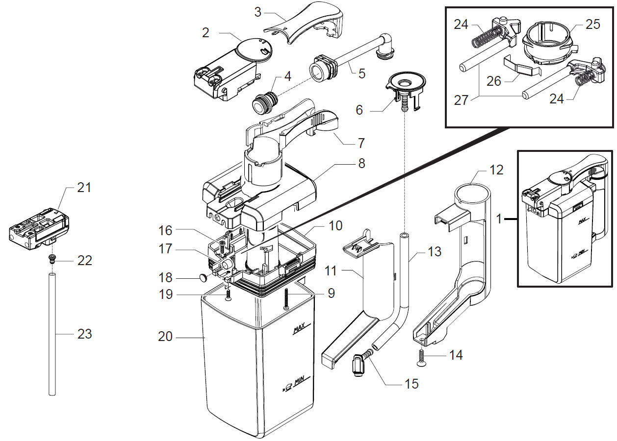 Gaggia Accademia Part Diagram: E74148-5