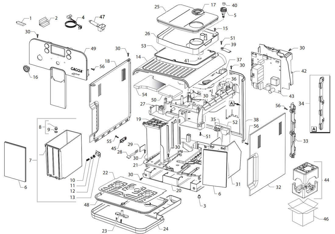 Gaggia Brera Part Diagram: ER0286-1B