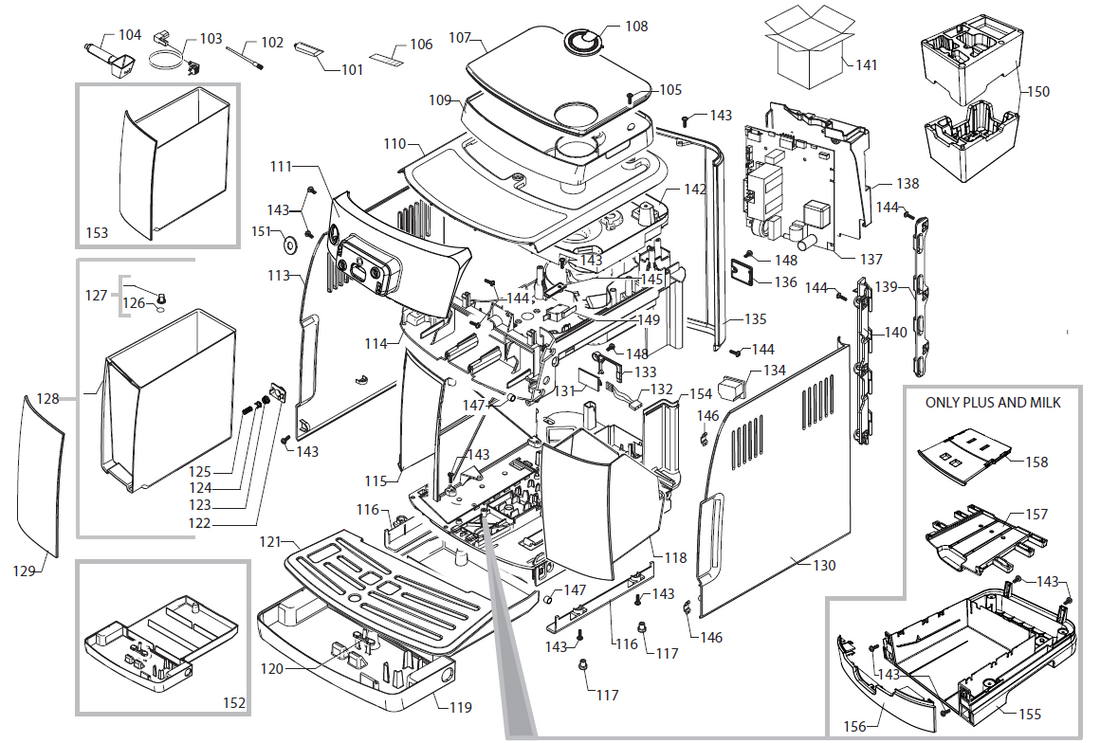 Gaggia Cadorna Plus Part Diagram: EG2002-1