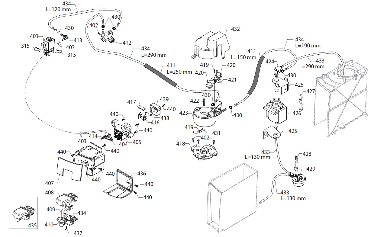 Gaggia Cadorna Prestige Part Diagram: EG3002-4