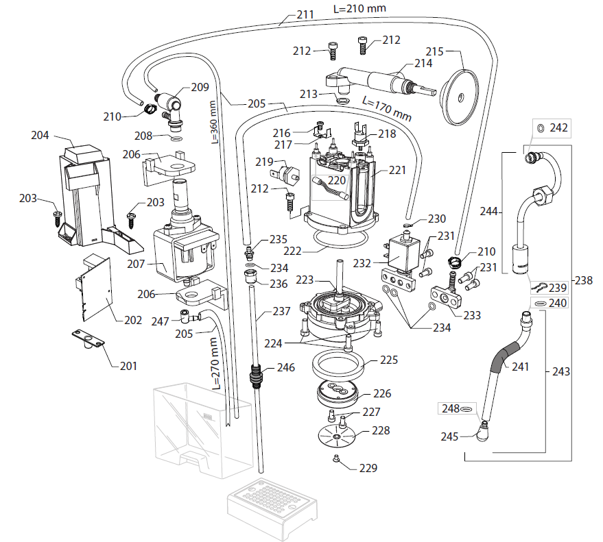 Gaggia Classic Pro Colors Part Diagram EG1002 – Whole Latte Love