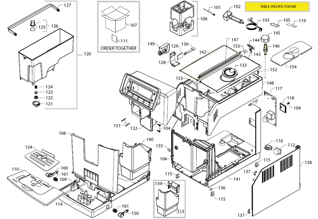 Gaggia Magenta Prestige Part Diagram: EG3003-1A