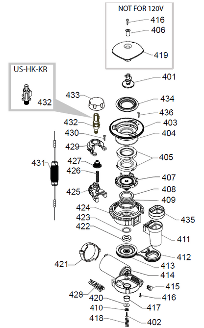 Gaggia Magenta Prestige Part Diagram: EG3003-4