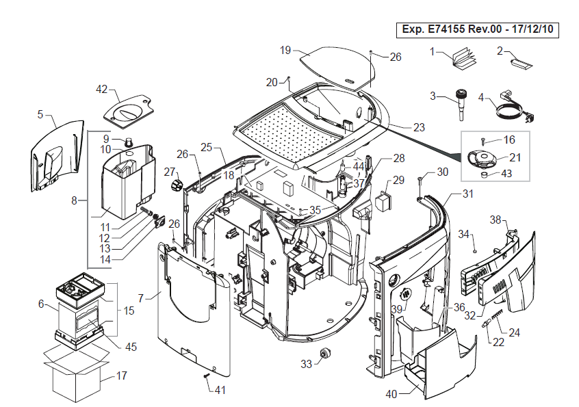 Gaggia Unica Part Diagram E74155 – Whole Latte Love