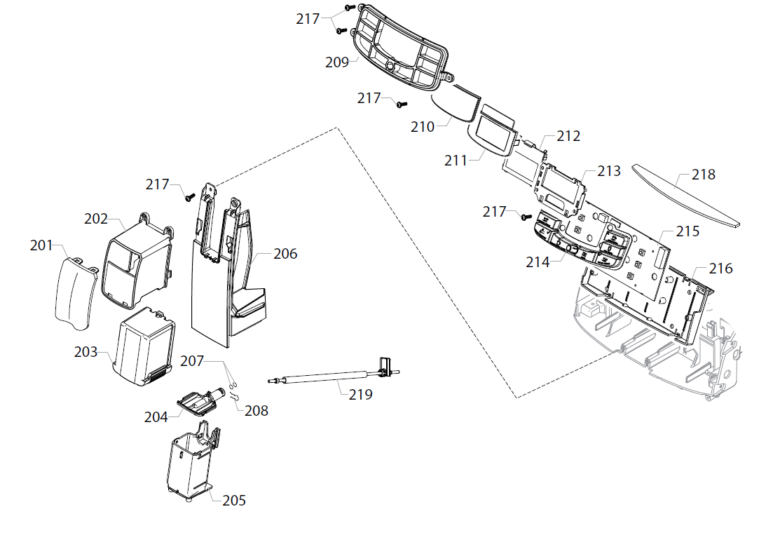 Gaggia Velasca Prestige Part Diagram: E74238-2