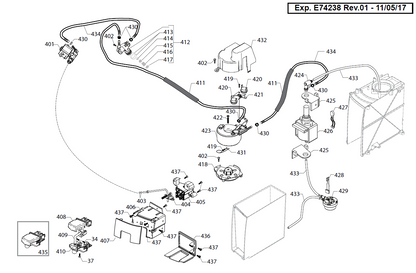 Gaggia Velasca Prestige Part Diagram: E74238-4