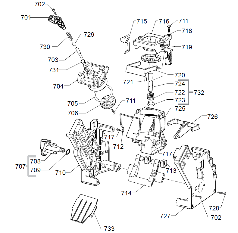 Gaggia Velasca Prestige Part Diagram: E74238-7