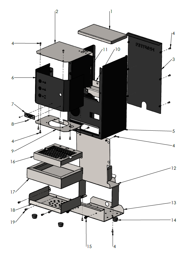 Profitec GO Part Diagram: PROGO-1