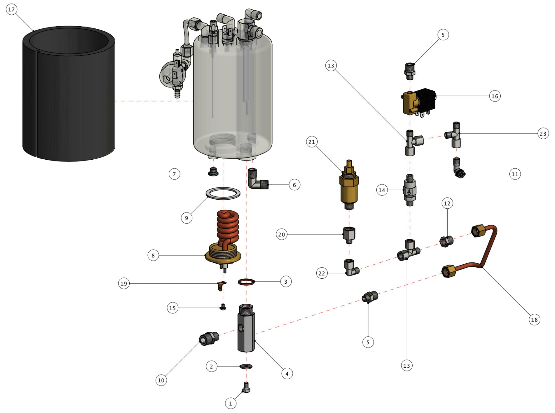 Quick Mill Pathfinder Part Diagram: 0981-4