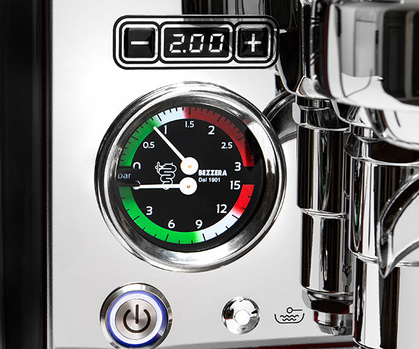 Bezzera Aria in Black Dual Pressure Gauge || Black