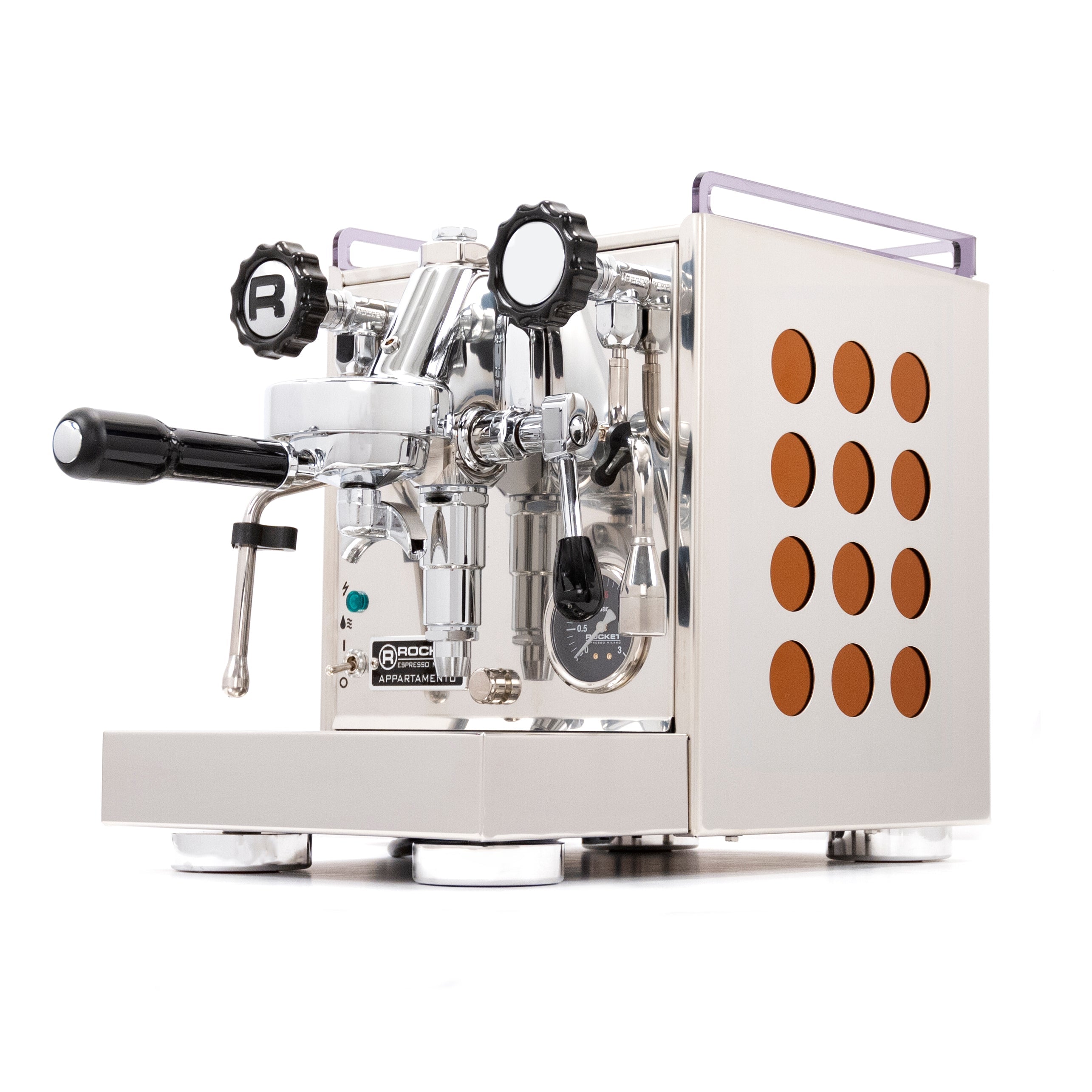 Rocket Espresso Appartamento Espresso Machine Copper Panels OPEN B Whole Latte Love