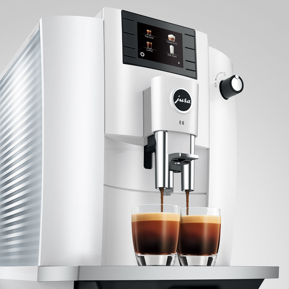 in E6 JURA Piano Automatic Love – White Espresso Whole Latte Machine (NAA)