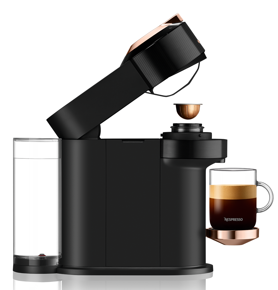 Nespresso Vertuo Next Premium Coffee and Espresso Maker by Delonghi with Aeroccino Milk Frother, Black Rose Gold