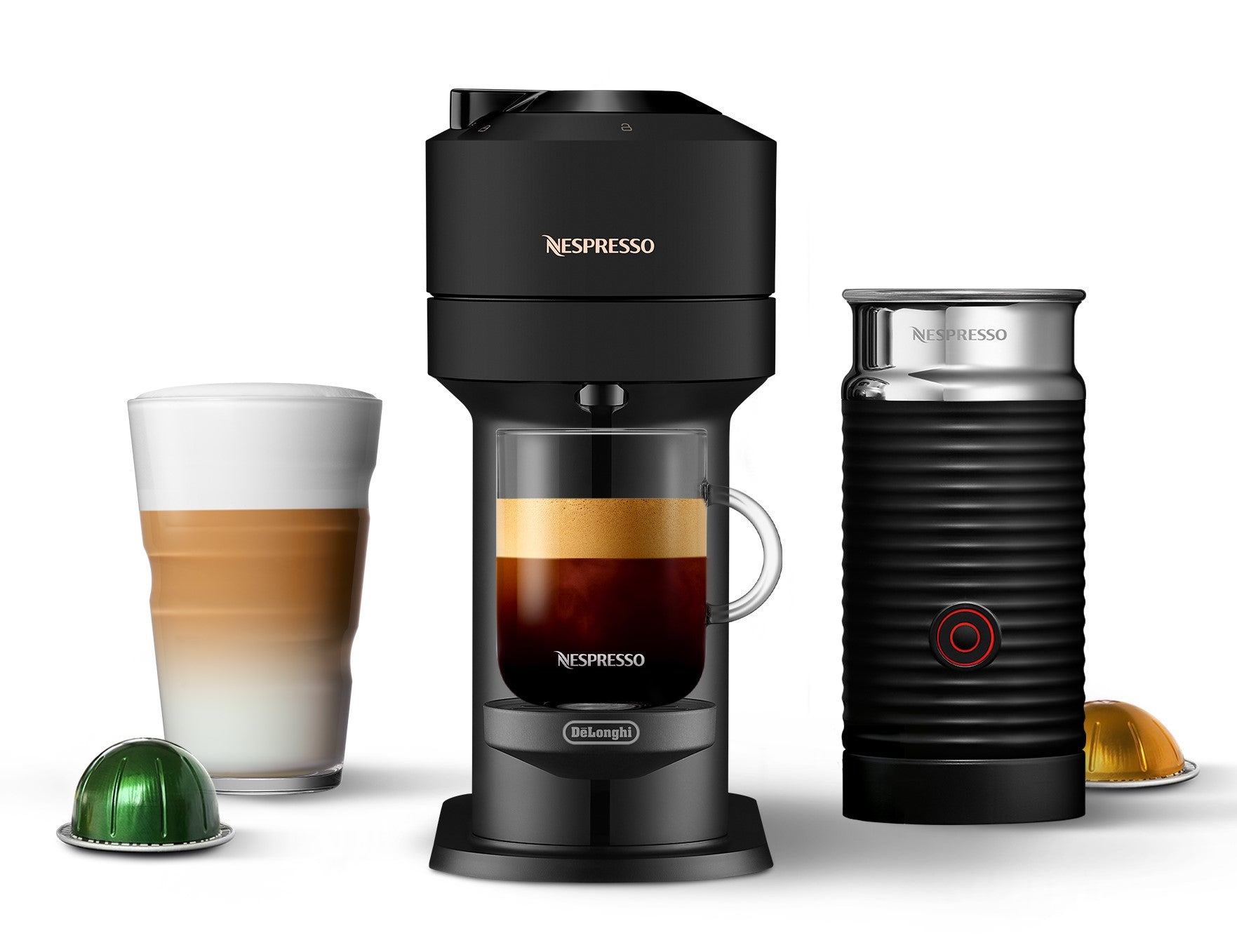 Nespresso Vertuo Next Espresso Machine by DeLonghi with Aeroccino