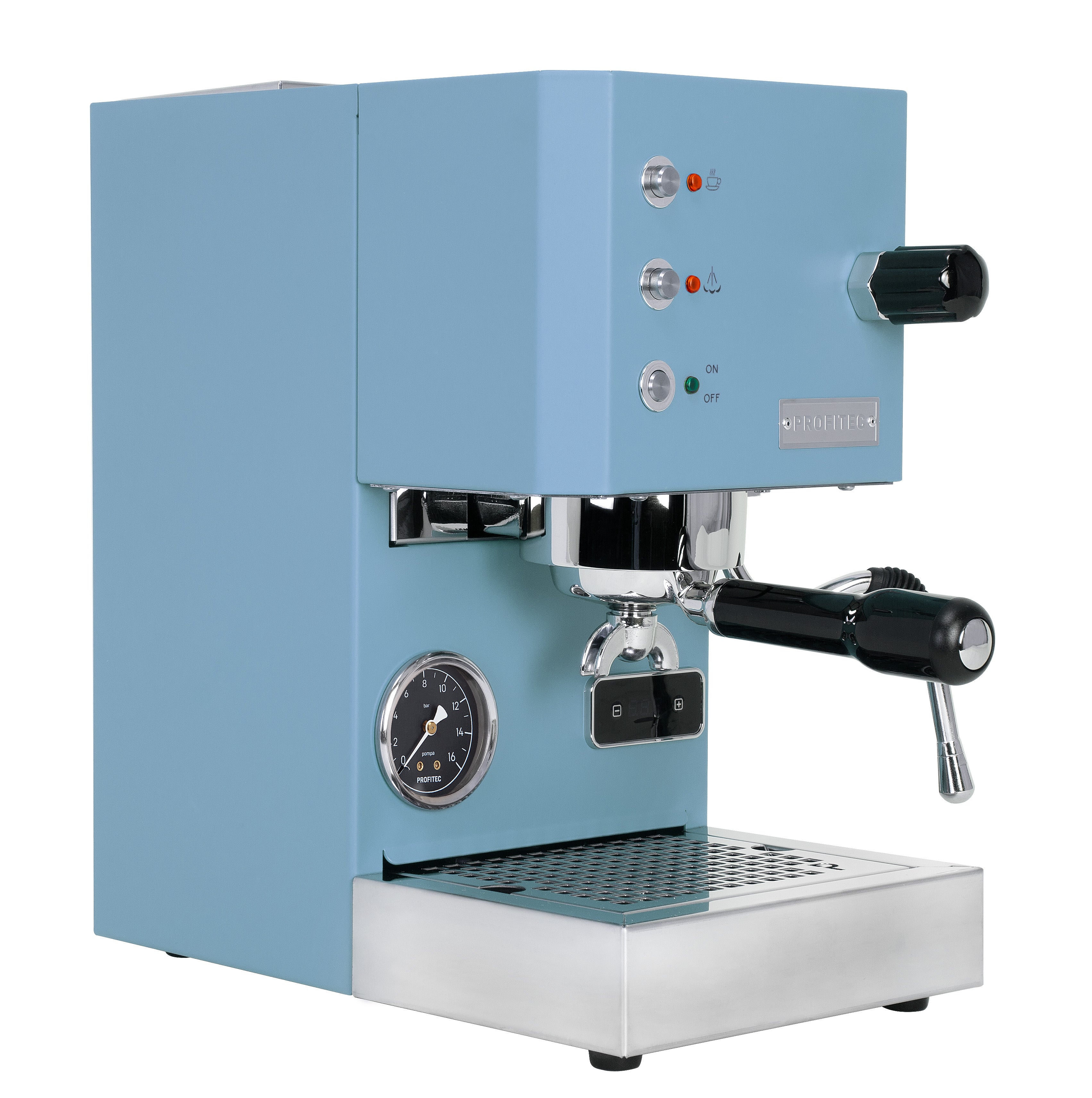 Blue shop coffee machine