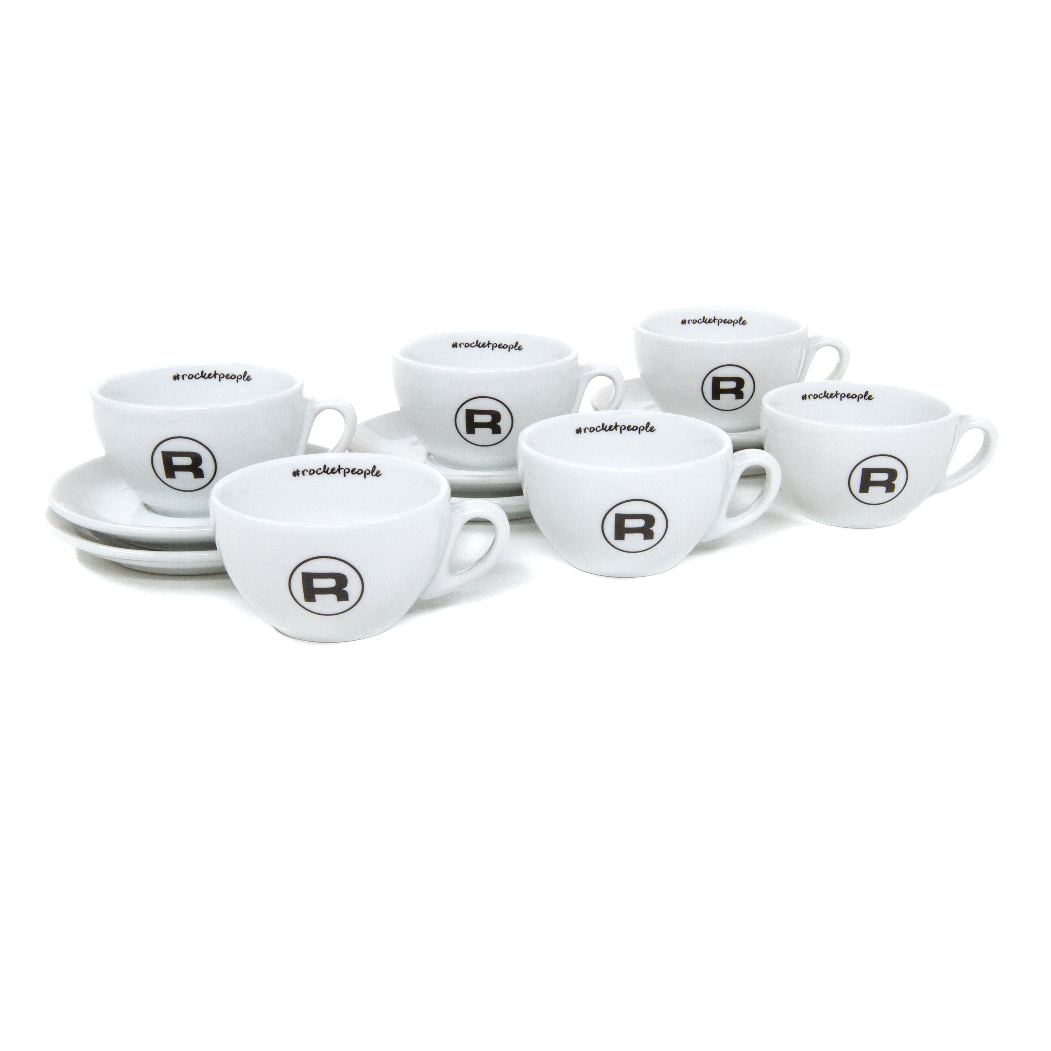 Rocket Espresso 6 Piece Cappuccino Cup and Saucer Set - White – Whole Latte  Love