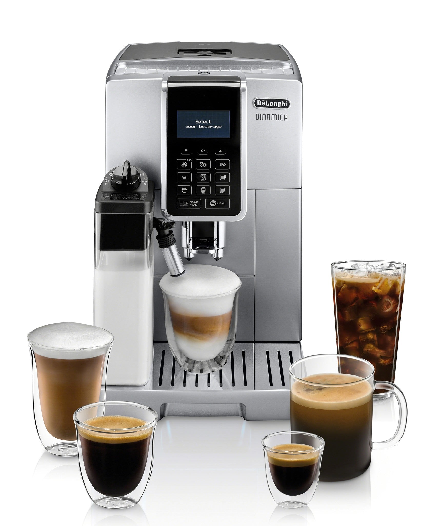 DeLonghi Dinamica with LatteCrema Espresso Machine