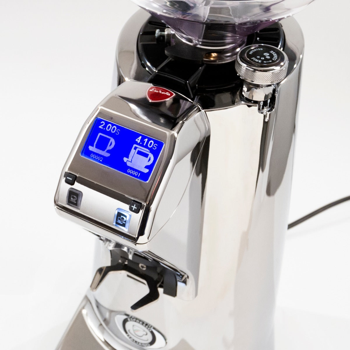 Eureka Olympus 75E High Speed Espresso Grinder in Chrome Whole Latte Love